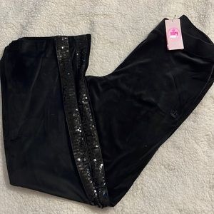 Juicy Couture - black size L - velour pants with sequins on side